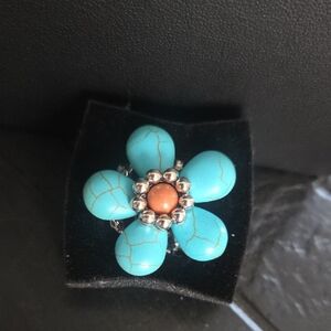 paparazzi Turquoise Flower Ring NWT